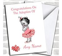 Adoption Congratulations Adopting A Girl Daughter Customised Greetings Card- New Baby Cards/Adoption Cards | New Baby Card | Adoption Card - 1
