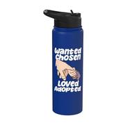 Adoption Family Adoptive Parents Wanted Chosen Loved Adopted Stainless Steel Insulated Water Bottle