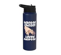 Adoption Family Adoptive Parents Wanted Chosen Loved Adopted Stainless Steel Insulated Water Bottle
