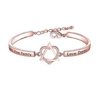 Adoption Jewelry Adoption Symbol Heart Triangle Charm Bracelet DNA Doesn't Make You Family Love Does Adoption Jewelry Gift for Stepmom Foster Mom (DNA Doesn't-RG)