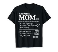 Adoptive Mom Definition Adoption Family Love Chosen Mother Value Graphic T-Shirt, Men, Black, L
