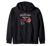Adoptive Mom Floral Love Message From Son Appreciation Zip Hoodie