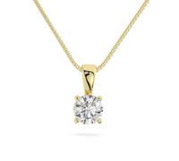 Adora Fine Jewelry 14K Solid White or Yellow Gold Lab Grown Moissanite Diamond Solitaire Round Emerald Cushion Shape Pendant Only Pendant Made in USA, Pendant Only - 1.0 CTW, Yellow Gold, Moissanite