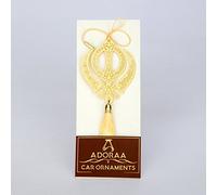 ADORAA Khanda Punjabi Sikh Hanging Accessories Car Rear View Mirror Decor in Brass