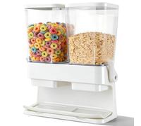 Adorabby Cereal Dispenser Countertop 2 Pack, 3L Large Cereal Containers Storage Airtight for Kitchen Pantry, Dual Control Plastic Dry Food Dispenser for Cereal, Rice, Grains, Candy, Coffee Beans