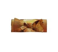 Adorable African Lion and Lioness Print Baby Bow Headband - Soft, Stretchy, and Skin-Friendly for Newborns and Toddlers