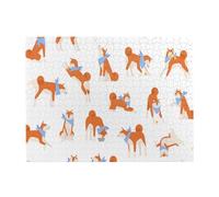 Adorable Akita Inu,500 Pieces Puzzles for Adults-Wooden Jigsaw Puzzle for Adults Elderly
