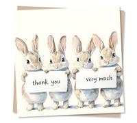 Adorable and Cute Thank You Rabbit Card For a Loved One - Animal, Bunny Lover - Gratitude, Appreciation - For a Special Someone, Teacher, Partner, Friend, Bestie