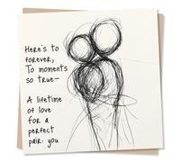 Adorable and Fun Happy Anniversary Card For a Special Couple - Here's to Forever, Perfect Pair - Dance, Romance, Love - For a Husband and Wife, Girlfriend and Boyfriend, Loved Ones, Family, Friends