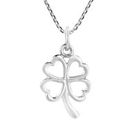 Adorable and Lucky Four-Leaf Clover .925 Sterling Silver Necklace