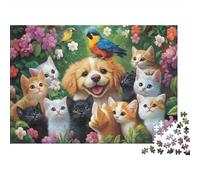 Adorable Animals Animals Large Scale Puzzles Suitable for Adults, Children And Teenagers with High Difficulty And Unique Shapes 300pcs (40x28cm)