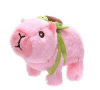 Adorable Animated Capybara Plush with Moving Mouth and Walking Action, Includes Small Turtle Companion for Imaginative Play and Gift Giving Yellow