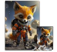 Adorable Astronaut Fox JigsawPuzzle 1000 Pieces for Adults Paper Jigsaw Puzzles for Adults Relax & Challenge Colorful Home Decor Art for Friends 1000 PCS(38x26cm)