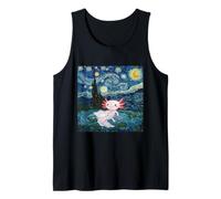 Adorable Axolotl Kawaii Van Gogh Starry Night Inspired Tank Top