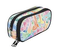 Adorable Axolotls Mexican Pencil Case for Teen Girls Boys 10 In, Large Capacity Small Makeup Bag for Women, Canvas School Suppies Zipper Pouch, Office Desk Soft Organizers Travel Pen Box