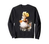 Adorable Baby Duck Floral Crown Watercolor Design Sweatshirt