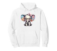 Adorable Baby Elephant Girl Wearing Bow Pullover Hoodie