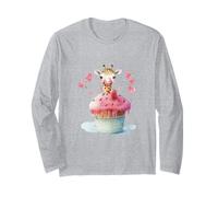 Adorable Baby Giraffe Strawberry Cupcake Dessert Lover Long Sleeve T-Shirt