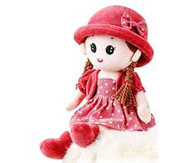 Adorable Baby Girl Rag Doll Soft Cuddly Ragdoll Princess Doll with Removable Dress & Hat Soft Stuffed Plush Toy Dolls for Girls Age 0+, First Doll Baby Shower Present Girl Birthday Christening Gift