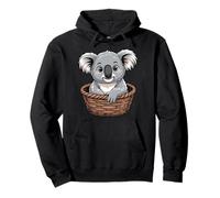Adorable Baby Koala In Woven Basket Cartoon Pullover Hoodie