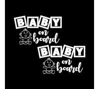 Adorable Baby on Board Vinyl Decal - Cute and Safety Sign for Your Vehicle - Easy to Apply and Highly Visible - New Parents car Vinyl (Glossy White, Bundle 2)