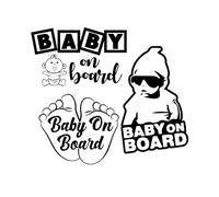 Adorable Baby on Board Vinyl Decal - Cute and Safety Sign for Your Vehicle - Easy to Apply and Highly Visible - New Parents car Vinyl (Black Matte, Bundle 3)