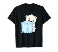 Adorable Baby Polar Bear Hugging Big Ice Cube T-Shirt