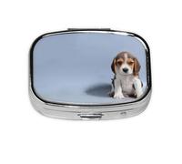 Adorable Beagle Puppy,Meta Pill Box 2 Compartment Medicine Case,Portable Organizer