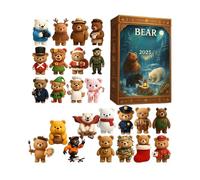 Adorable Bear Christmas - 2025 2D Flat Bear Acrylic Pendants | 24-Day Christmas Countdown Calendar Gift For Kids, Families, And Bearr Lovers