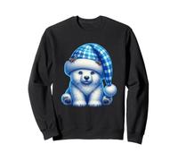 Adorable Bear Festive Blue Hat Cheer Sweatshirt