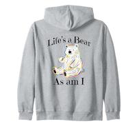 Adorable Bear pointing to itself "Life's A Bear As Am I" Zip Hoodie