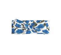 Adorable Beautiful blue roses Print Baby Bow Headband â€“ Cute Delicate Hairband â€“ Soft Stretchy Princess Headbands