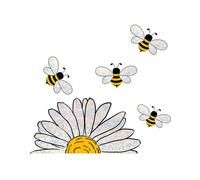 Adorable Bees Style Glass Sticker, Bee Window Decals- Sunflower Stained Glass Window Stickers, Sunflower Window Decals