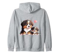 Adorable Bernese Mountain Dog Puppy Love Zip Hoodie