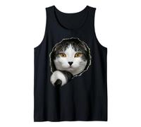 Adorable Bicolor Tabby Cat Peeking Through Tank Top