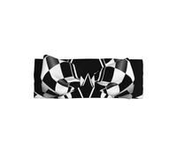 Adorable Black White Formula Checkered Flags Pattern Print Baby Bow Headband â€“ Stretchy for Newborns, Infants & Toddlers â€“ Perfect Full Moon Gift