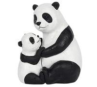 Adorable Black & White Resin Mother & Baby Panda Ornament - 11cm x 9cm (1 Pc.) - Charming Rustic Design, Durable Handcrafted Decor, Nature-inspired Gift - Ideal for Home Accessory