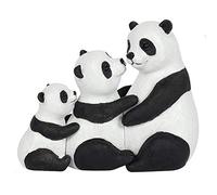 Adorable Black & White Resin Panda Family Ornament - 11cm x 13cm (1 Pc.) - Charming Rustic Design, Durable Handcrafted Decor, Nature-inspired Gift - Ideal for Home Accessory