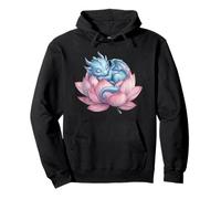 Adorable Blue Dragon Hugging Lotus Flower Dream Kids Girls Pullover Hoodie