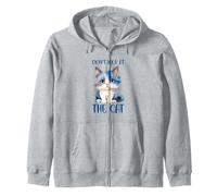 Adorable Blue-Eyed Cat Don't Look At The Cat Zip Hoodie