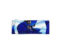 Adorable Blue Parrot Hugging Print Baby Bow Headband â€“ Stretchy for Newborns, Infants & Toddlers â€“ Perfect Full Moon Gift