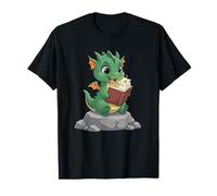 Adorable Book Dragon Reading Champion Kids Fantasy T-Shirt