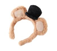 Adorable Brown Bear Ears Headband for Make-Up and Face Cleaning | Plush Bear Ears Headband for Hallowe, Carnival, Convtion, Show, Costume, Cosplay, Quoti Use