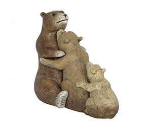 Adorable Brown Bears Family Ornament - 10cm x 12cm (1 Pc.) - Featuring Loving Daddy, Mummy & Baby Bears for Loved Ones