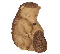 Adorable Brown Resin Happy Hoglet Mother & Baby Hedgehog Ornament - 8.5cm x 9cm (1 Pc.) - Charming Rustic Design, Durable Handcrafted Decor, Nature-inspired Gift - Ideal for Home Accessory
