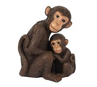 Adorable Brown Resin Mother & Baby Monkey Ornament - 10cm x 8cm (1 Pc.) - Charming Rustic Design, Durable Handcrafted Decor, Nature-inspired Gift - Ideal for Home Accessory