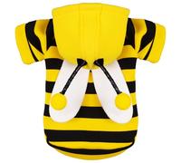 Adorable Bumblebee Halloween Costume Hoodie for Medium Dogs: Featuring Fun Wings and a Cozy Black and Yellow Sweatshirt Design, Perfect for Cosplay and Festive Celebrations! XL