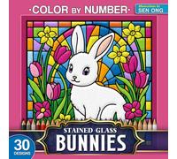 Adorable Bunnies Stained Glass Color by Number: 30 Playful and Cuddly Rabbit Breeds to Color