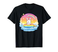 Adorable Bunny Riding Popsicle Rainbow Dream T-Shirt