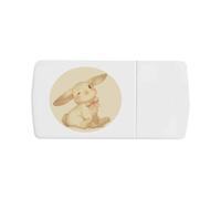 'Adorable Bunny Sitting with Ribbon' Pill Box with Tablet Splitter (PI00033459)